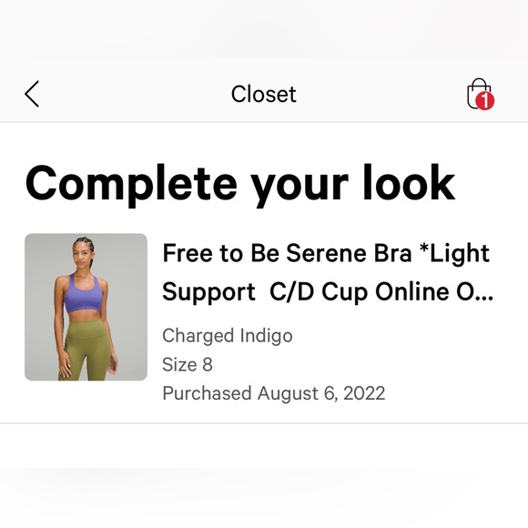 Lululemon Free to Be Serene Bra C/D Cup in Charged Indigo Sz 8 VGUC - Picture 4 of 4